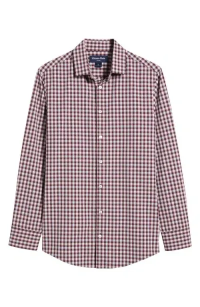 Mizzen + Main Mizzen+main Leeward Stretch Button-up Shirt In Wine Todos Plaid