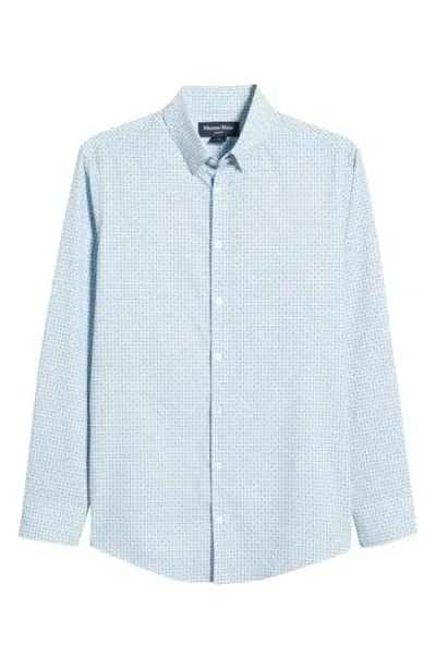 Mizzen + Main Mizzen+main Leeward Stretch Dress Shirt In Steel Blue Tonal Texture