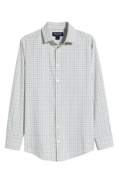 Mizzen + Main Mizzen+main Leeward Trim Fit Check Performance Button-up Shirt In White Eric Plaid