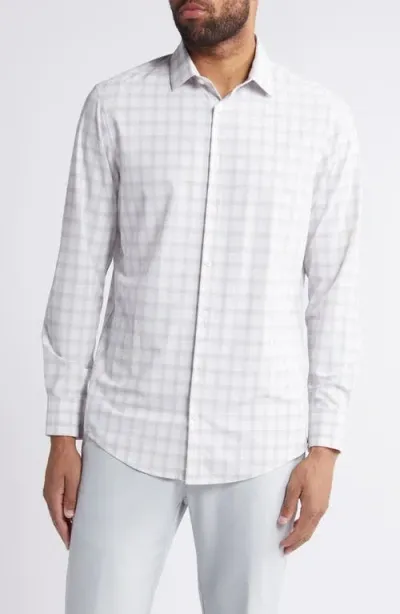 Mizzen + Main Mizzen+main Monaco Trim Fit Shadow Check Performance Button-up Shirt In Rose Triple Plaid