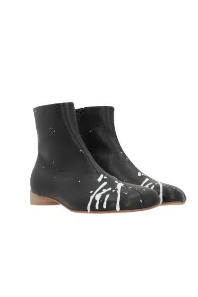 Mm6 Maison Margiela Anatomical Ankle Boots In Black