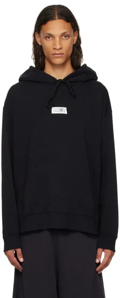 Mm6 Maison Margiela Black Patch Hoodie In 900 Black