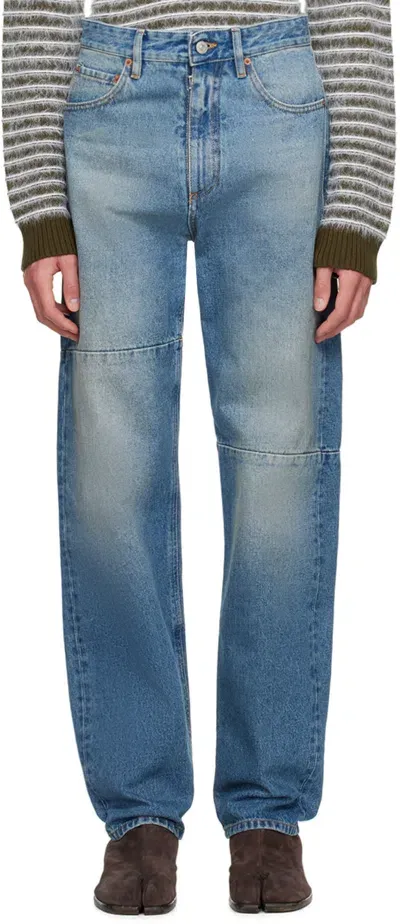 Mm6 Maison Margiela Straight Cotton Denim Jeans In 965 Light Blue