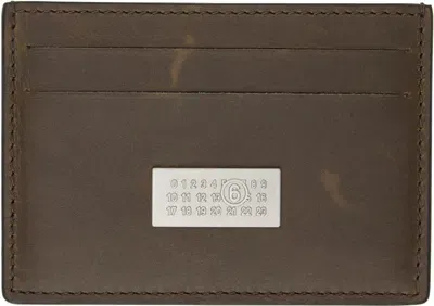 Mm6 Maison Margiela Brown Numeric Card Holder In T2174 Teak