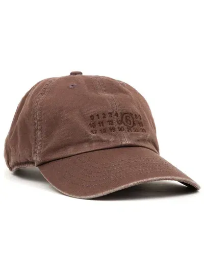 Mm6 Maison Margiela Cotton Hat In Brown