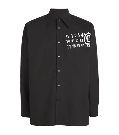 Mm6 Maison Margiela Cotton Numeric Logo Shirt In Black