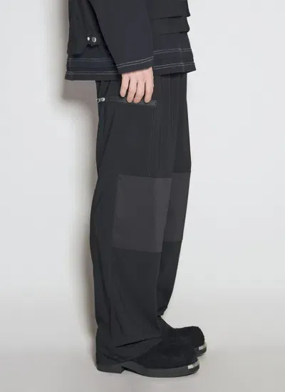 Mm6 Maison Margiela Crepe Cargo Pants In Black