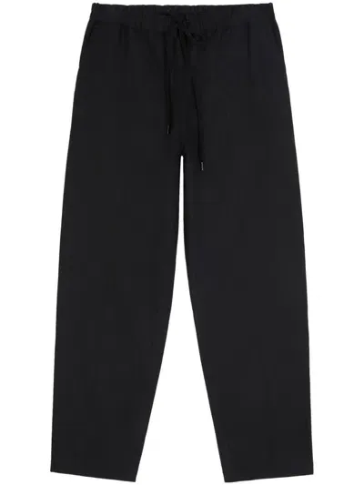 Mm6 Maison Margiela Drawstring-waistband Straight-leg Trousers In Black