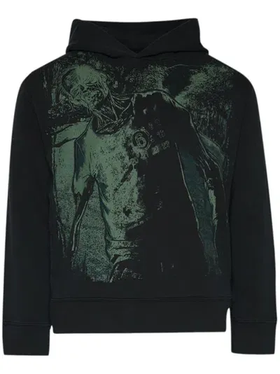 Mm6 Maison Margiela Graphic-print Hoodie In Black