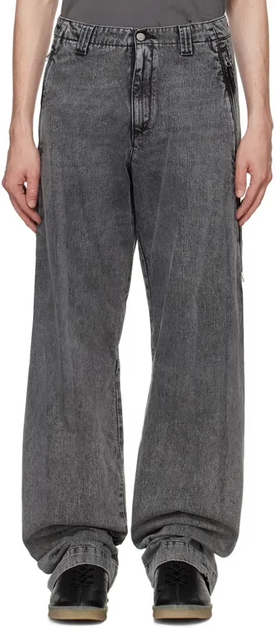 Mm6 Maison Margiela Gray Straight Leg Jeans In 900 Black