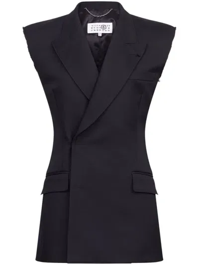 Mm6 Maison Margiela Black Notched Lapel Vest