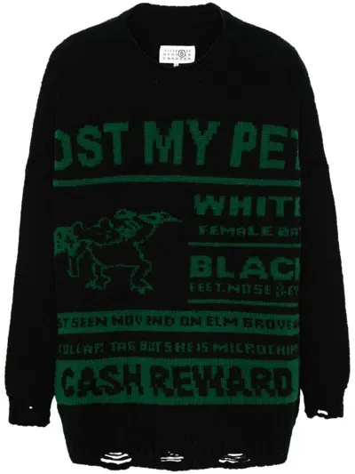 Mm6 Maison Margiela Jacquard Sweater In Black