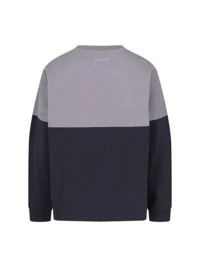 Mm6 Maison Margiela Logo Crewneck Sweatshirt In Grey