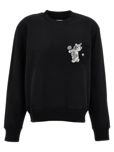 Mm6 Maison Margiela Logo Patch Sweatshirt In Black