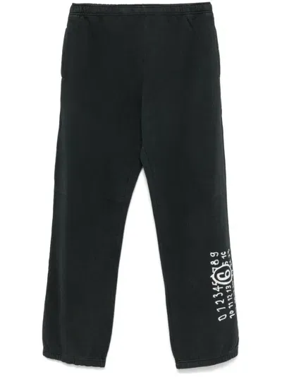 Mm6 Maison Margiela Numbers Motif-print Track Trousers In Black