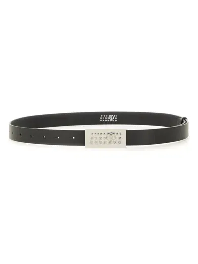 Mm6 Maison Margiela Numeric Logo Belt In Black