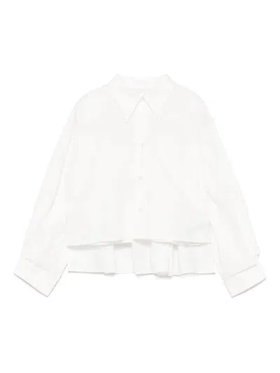 Mm6 Maison Margiela Kids' Overlapping-panel Shirt In White