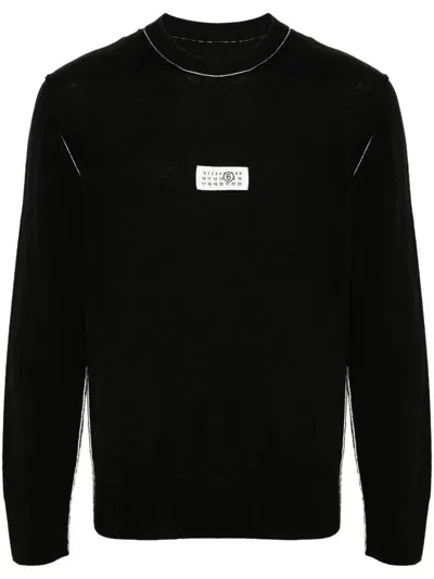 Mm6 Maison Margiela Printed Sweater In Black