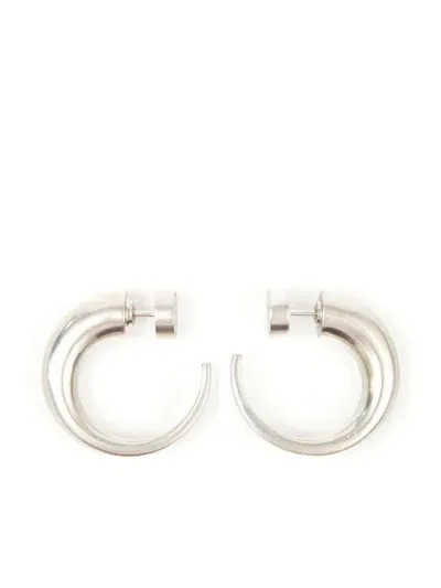 Mm6 Maison Margiela Round-flat Big Hoop Earrings In Grey