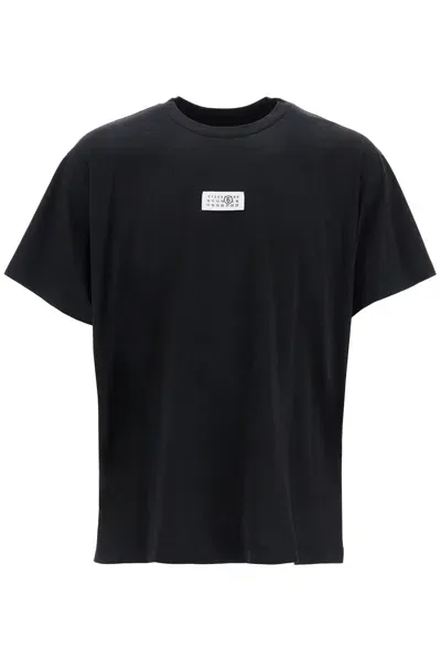 Mm6 Maison Margiela Round-neck T-shirt With Numerical Logo In Black (black)