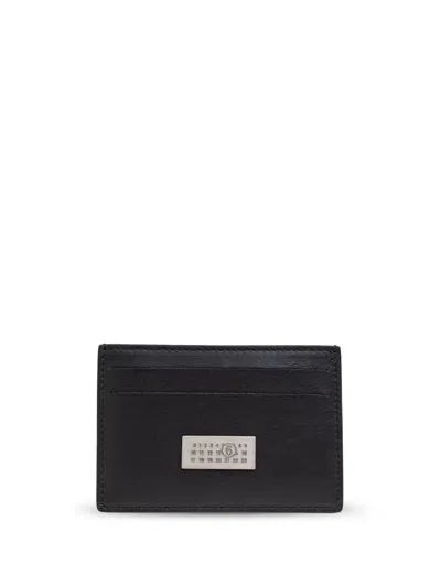 Mm6 Maison Margiela Signature Numbers Motif Leather Cardholder In Black