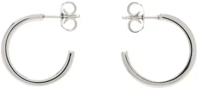 Mm6 Maison Margiela Silver Logo Earrings In 951 Polished Palladi