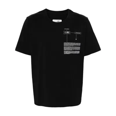 Mm6 Maison Margiela Numbers-motif Cotton T-shirt In Black