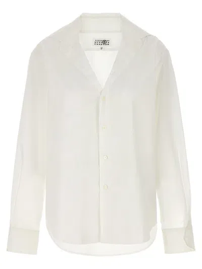 Mm6 Maison Margiela V Neck Shirt In White