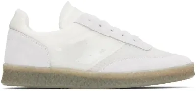 Mm6 Maison Margiela Suede-trim Low-top Sneakers In White Sand