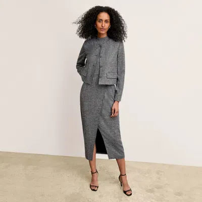 M.m.lafleur The Aniya Jacket - Crosshatch Suiting In Black/white