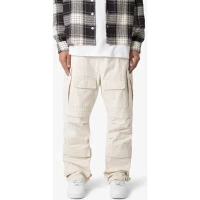 Mnml Ultra Baggy Cotton Cargo Pants In Off White