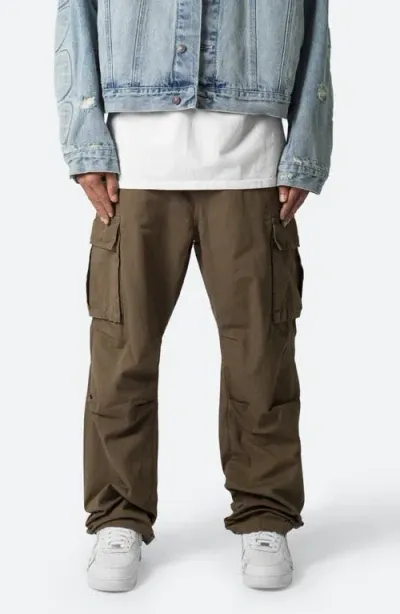 Mnml Ultra Baggy Cotton Cargo Pants In Olive