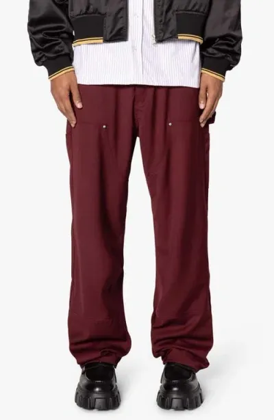 Mnml Ultrabaggy Cotton Gabardine Carpenter Pants In Red