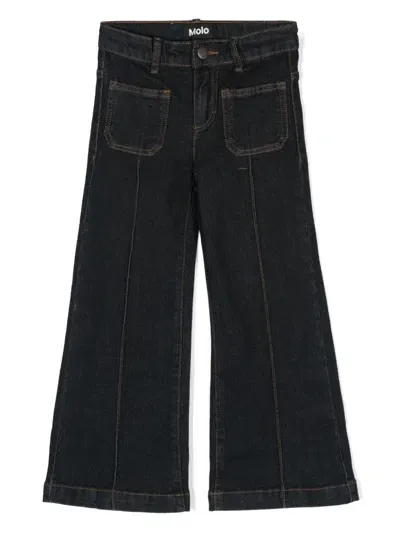 Molo Kids' Adina Bootcut Jeans In Raw Blue