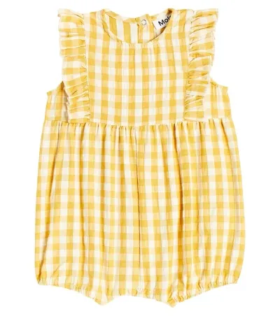 Molo Baby Felicia Checked Playsuit In Honey Check