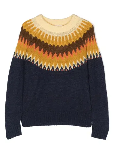 Molo Kids' Bae Striped Sweatshirt In Blue