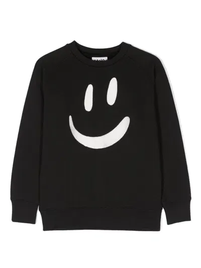 Molo Kids' Mike Organic Cotton Sweatshirt In Black