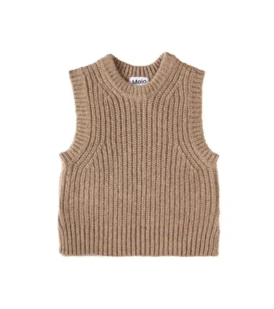 Molo Kids' Gilberte Wool-blend Vest In Braun