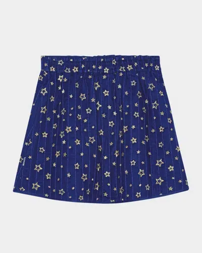 Molo Kids' Girl's Benedicte Star Embroidered Skirt In Shiny Stars