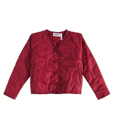 Molo Kids' Hanna Quilted Jacket In Red