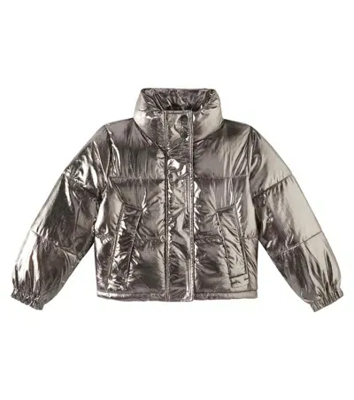 Molo Kids' Hansine Metallic Padded Jacket In Grey