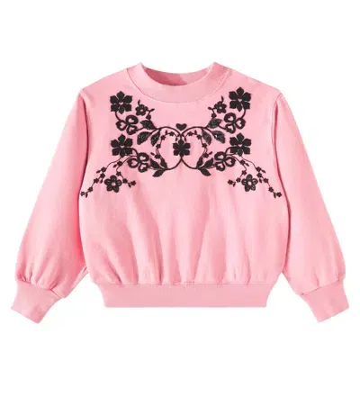 Molo Kids' Marge Embroidered Cotton Sweatshirt In Pink