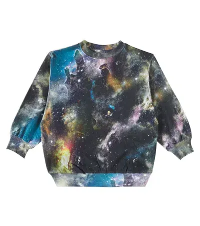 Molo Kids' Monti Printed Cotton Sweatshirt In Multicoloured