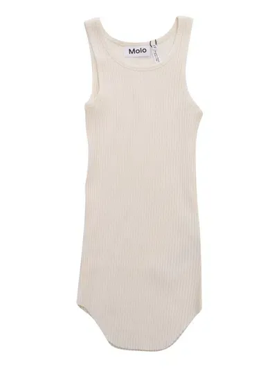 Molo Roberta Ribbed Tank Top In Beige