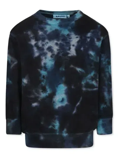 Molo Kids' Tie-dye Organic-cotton Sweatshirt In Blue