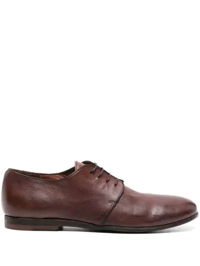 Moma Grained-leather Derby Shoes In Brown