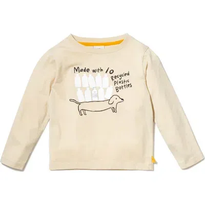 Mon Coeur Kids' Long Sleeve Cotton Graphic T-shirt In Sand