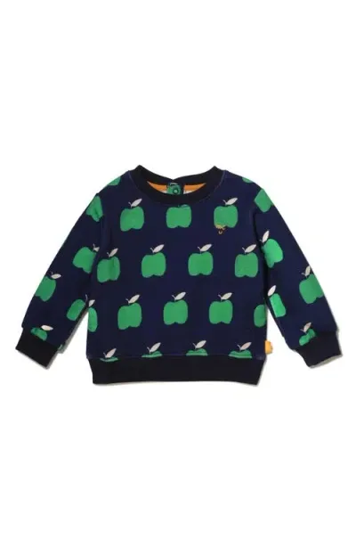 Mon Coeur Babies'  Kids' Recycled Cotton Blend Graphic Sweatshirt In Navy/print