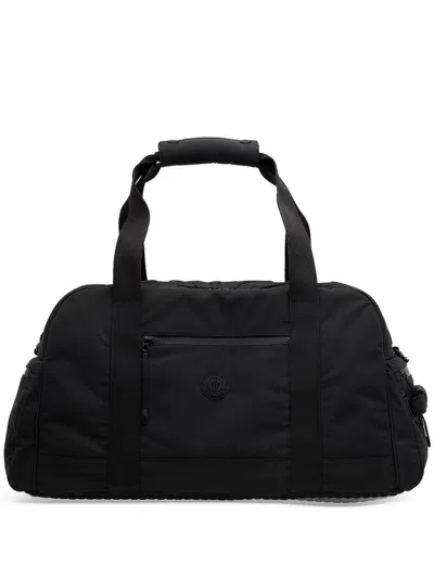 Moncler Alchemy Duffel Bag With Front Logo In Black