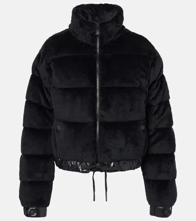 Moncler Ayse Fleece Down Jacket In Black